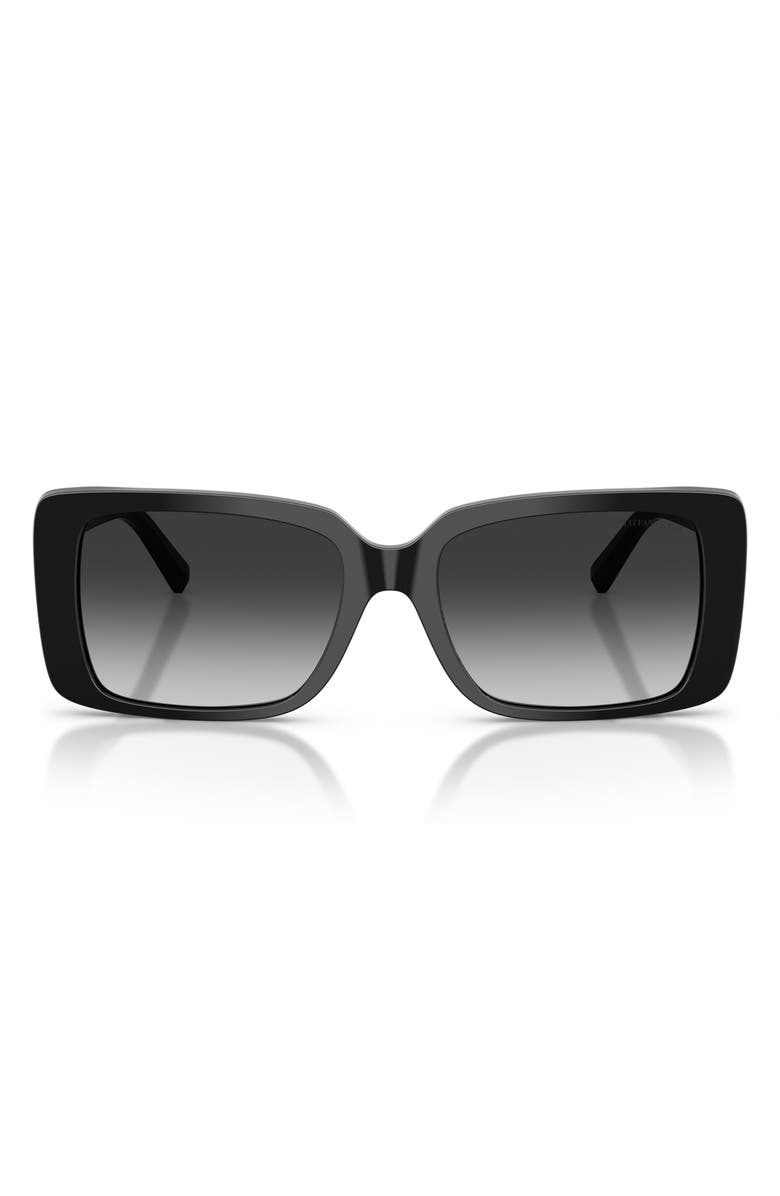 Tiffany & Co. 55mm Gradient Rectangular Sunglasses, Main, color, Black / Gray Gradient