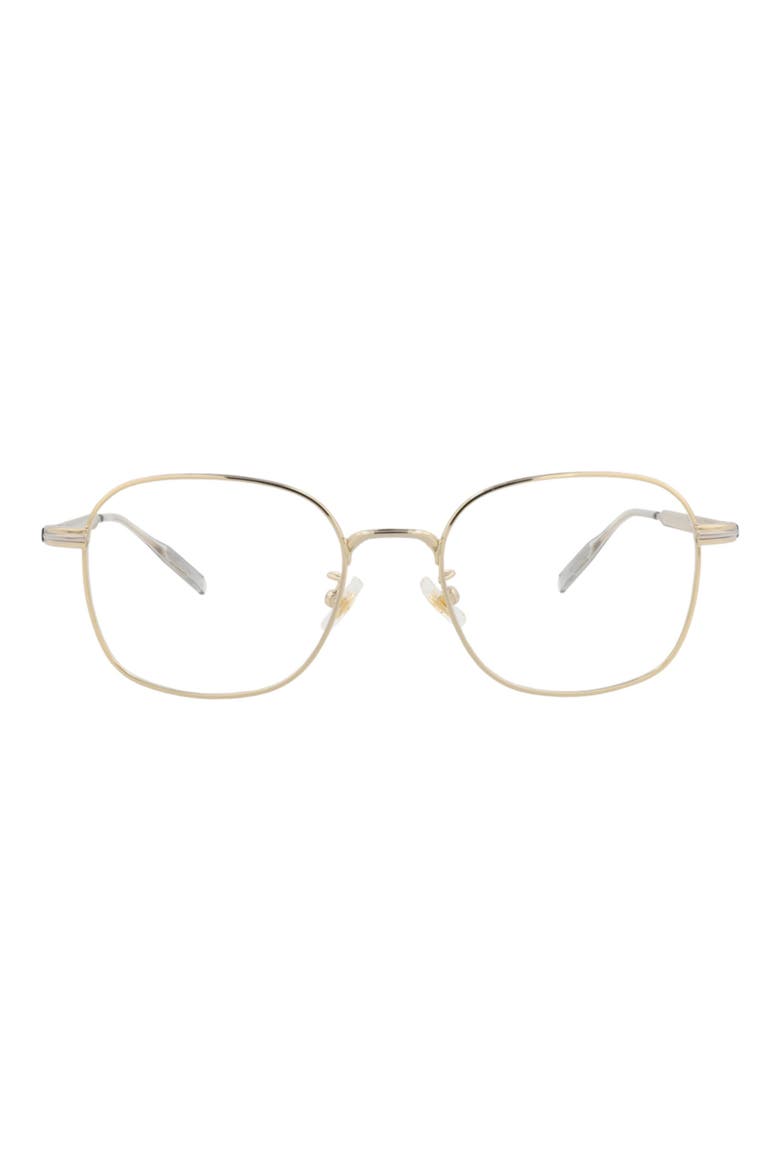 52mm Square Optical Glasses, Main, color, GOLD TRANSPARENT
