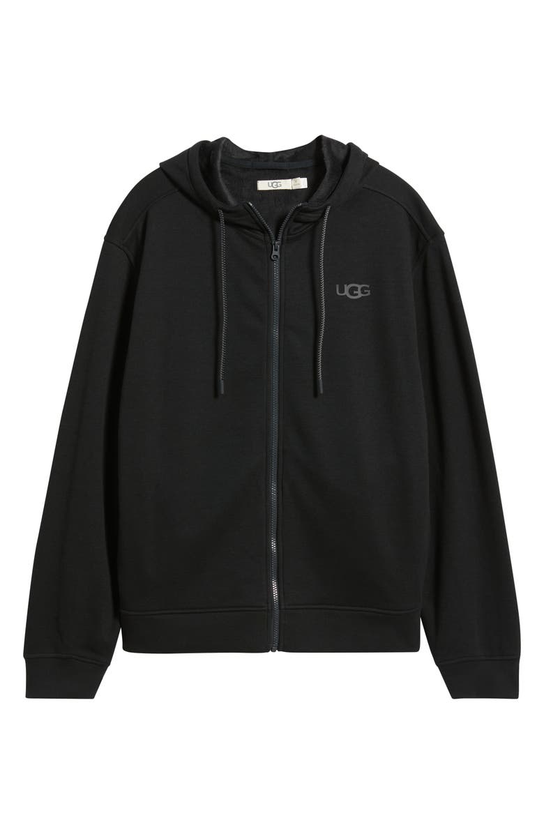 UGG<sup>®</sup> Shiloh Fleece Zip Hoodie, Alternate, color, Black