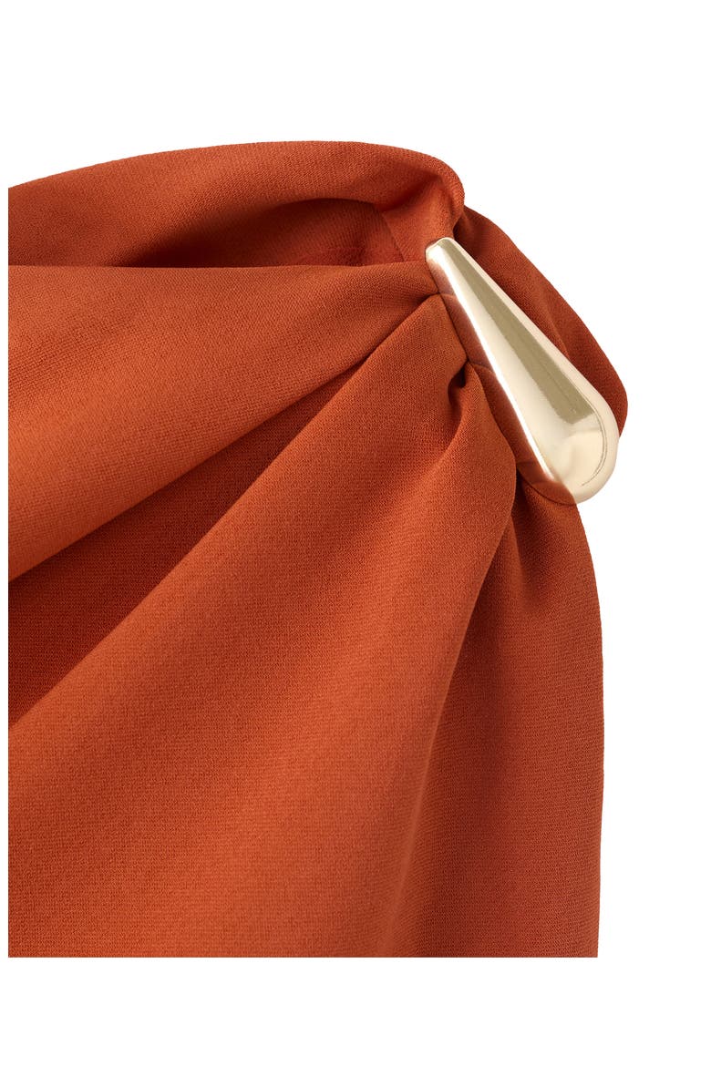 Asymmetric One Shoulder Midi Dress, Alternate, color, ORANGE