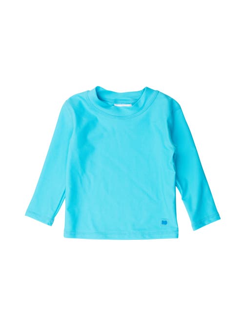 Ruggedbutts Boys Upf50+ Sun Protected Long Sleeve Rash Guard In Bright Aqua