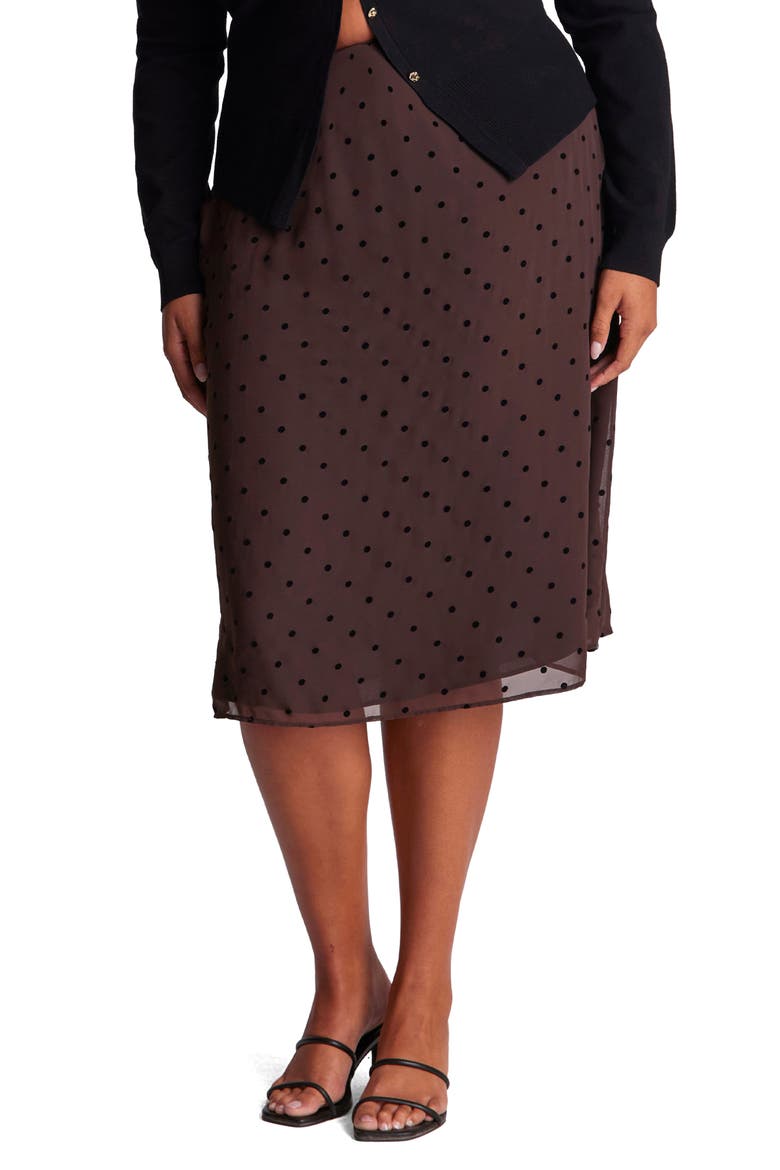 Sable Polka Dot Midi Skirt, Main, color, COCO POLKA