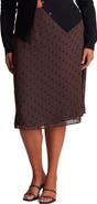 Estelle Sable Polka Dot Midi Skirt