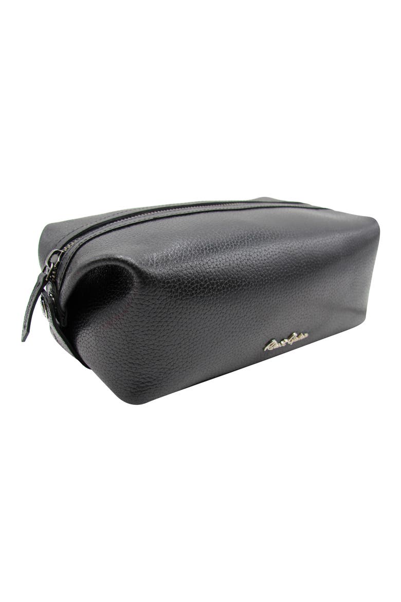 Manhattan Leather Dopp Kit, Main, color, BLACK