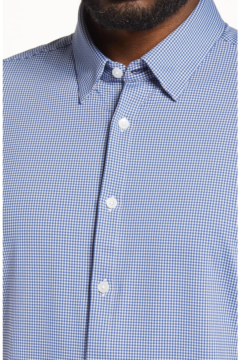 Beckett Trim Fit Gingham Shirt, Alternate, color, NAVY GINGHAM
