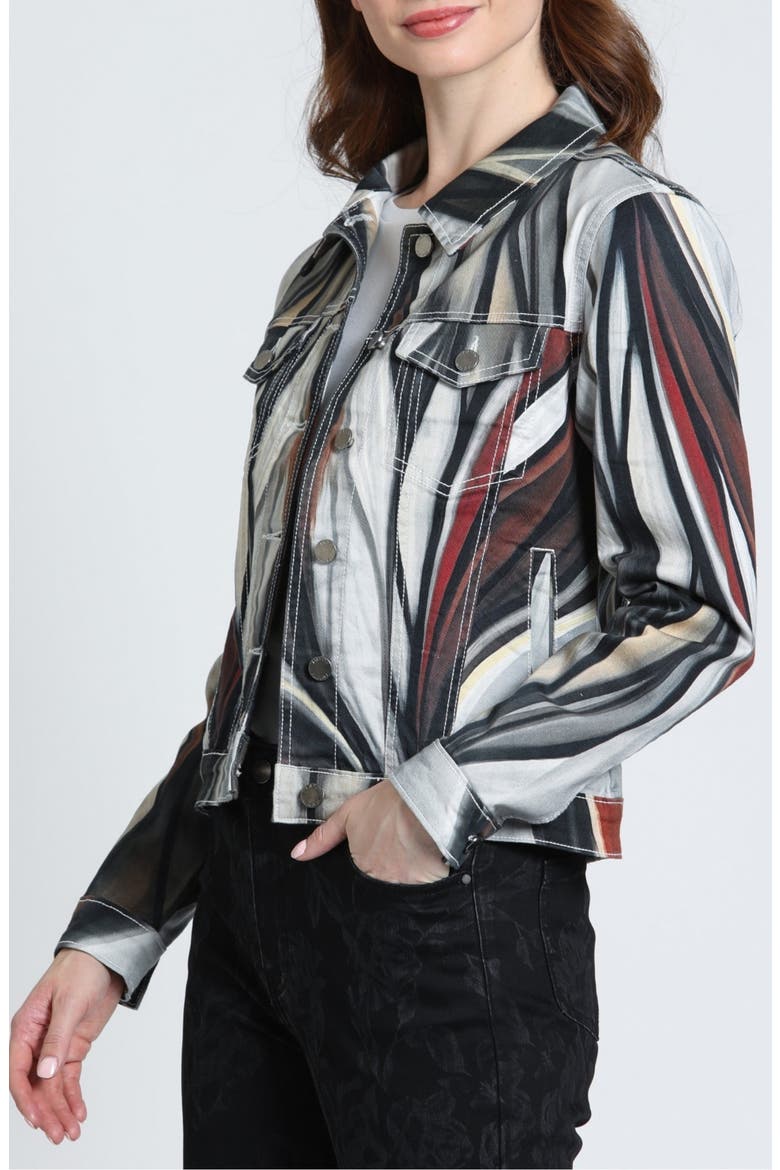 Printed Denim Jacket, Alternate, color, CARBON/CLAY MULTI