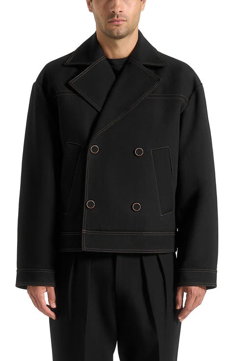 Mika Unisex Tailored Double Breasted Jacket With Contrast Stitch