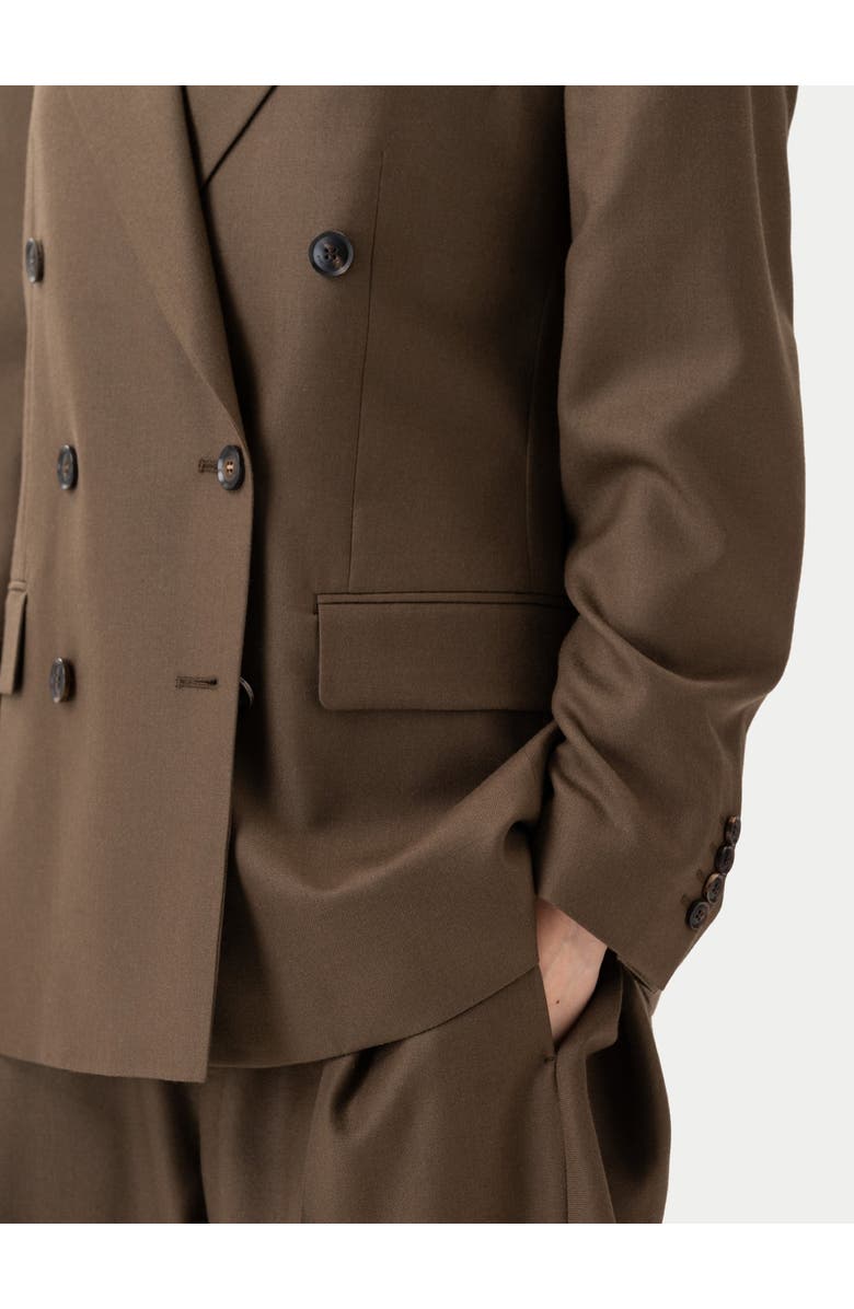 Gobi Cashmere Double-Breasted Cashmere Suit Blazer, Alternate, color, Sepia