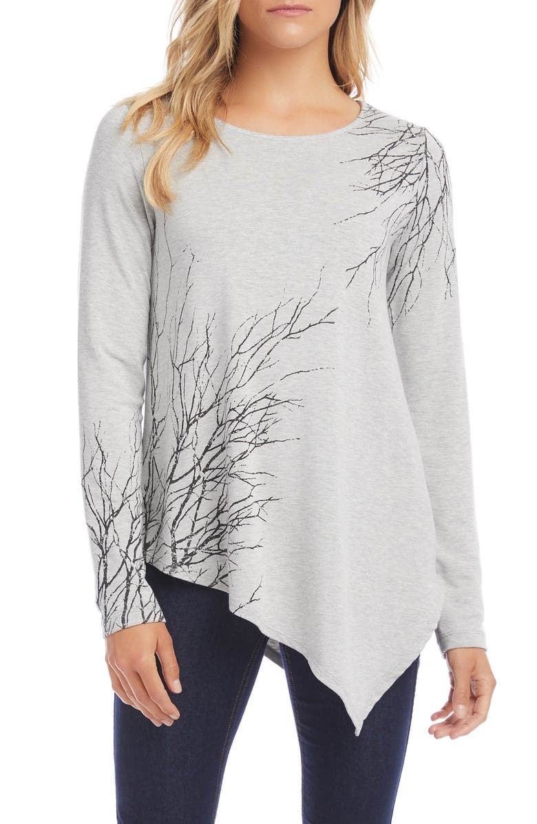 Karen Kane Branch Asymmetrical Hem Top, Main, color,