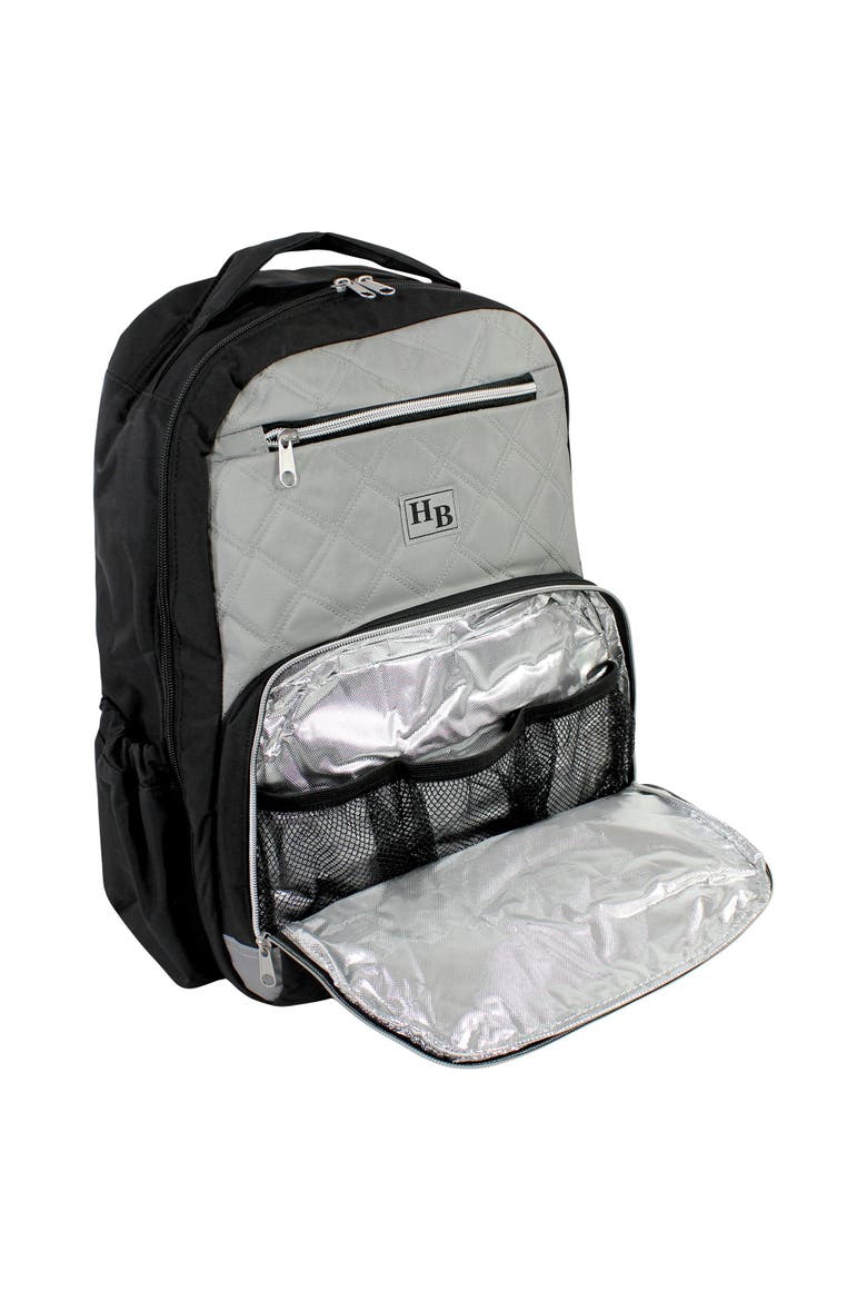 Premium Diaper Bag Backpack and Changing Pad, Alternate, color, Black Gray