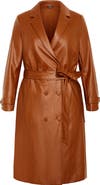City Chic Briella Faux Leather Trench Coat