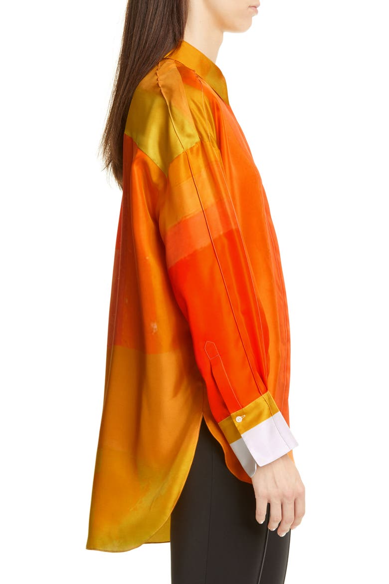 Hugo Silk Shirt, Alternate, color, POPPY MULTI
