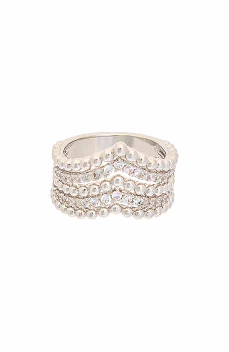 Juvell Cubic Zirconia Chevron Ring