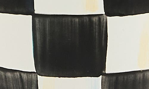Mackenzie-childs Mackenzie Childs Courtly Check Pedestal Vase In Black