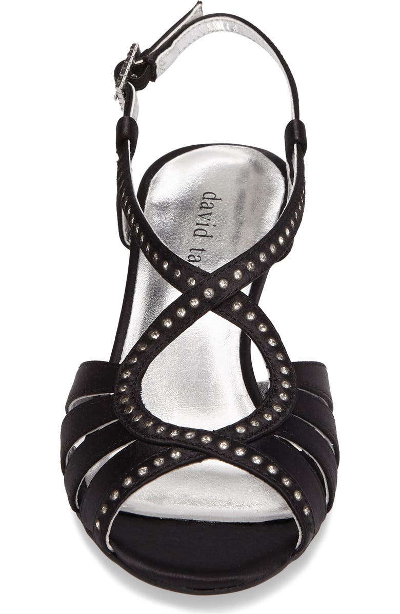 David Tate Whisper Slingback Sandal, Alternate, color, Black Satin