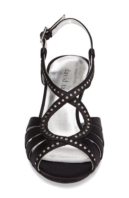 David Tate Whisper Slingback Sandal In Black Satin