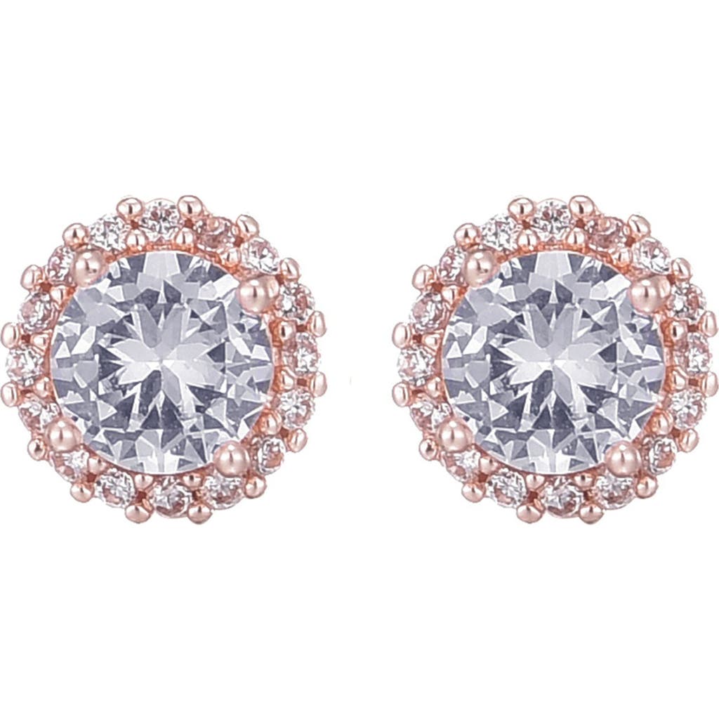 Adornia Cubic Zirconia Halo Stud Earrings In Pink