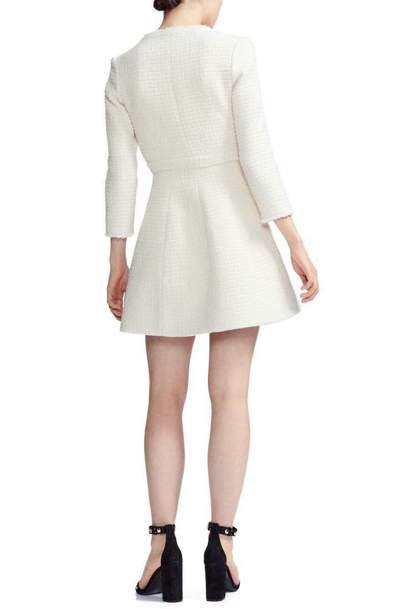 maje Ryzer Tweed Skater Dress, Alternate, color, 