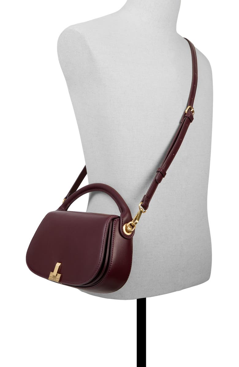 ALDO Willamae Faux Leather Top Handle Bag, Alternate, color, Dark Plum