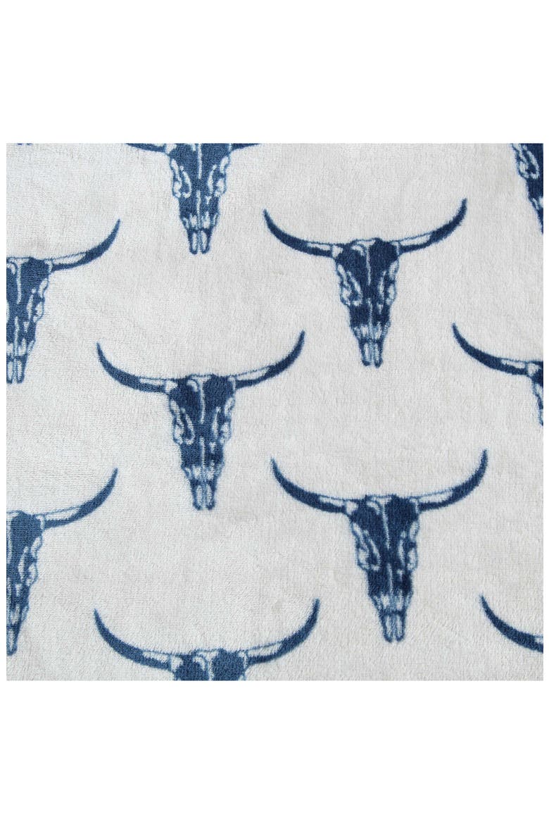Steer Head Throw Blanket, Alternate, color, DARK BLUE