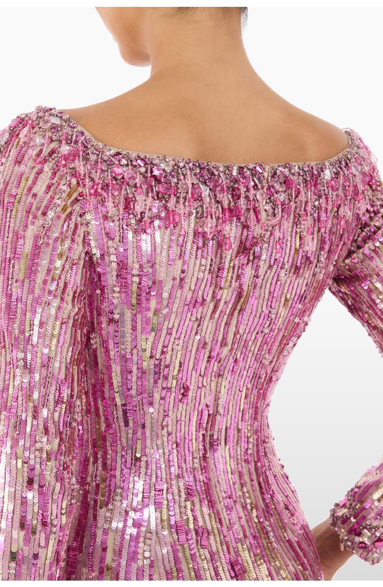 Jenny Packham Marnie Sequin Maxi Dress, Alternate, color, Sand Fossil