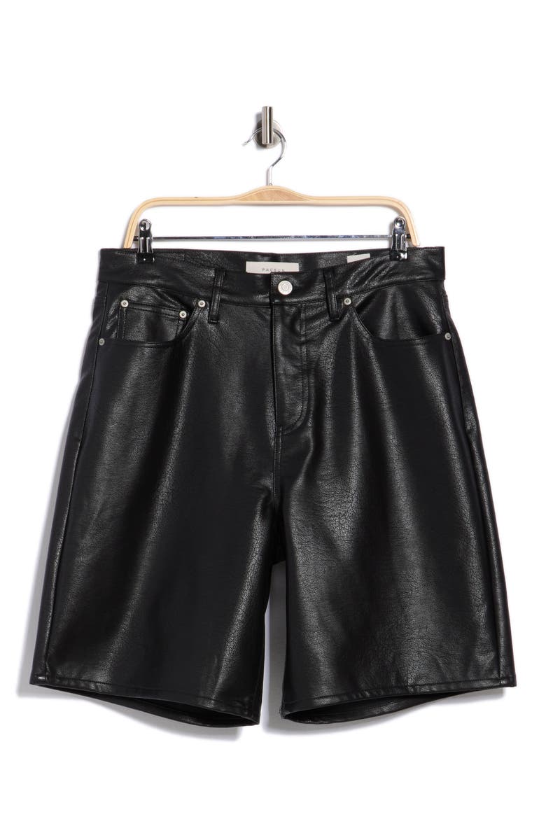Faux Leather Baggy Shorts, Alternate, color, BLACK