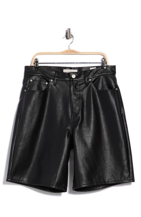 Faux Leather Baggy Shorts