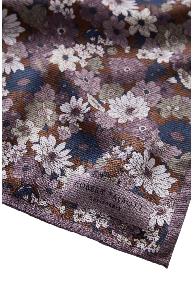 Collins Floral Double Print Pocket Square, Alternate, color, Lavender Multi