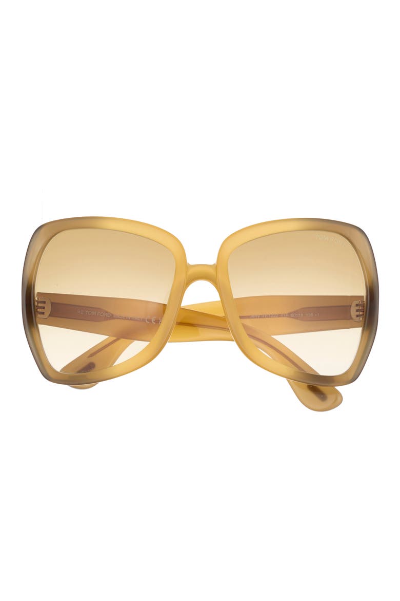 60mm Gradient Butterfly Sunglasses, Main, color, YELLOW / GRADIENT BROWN
