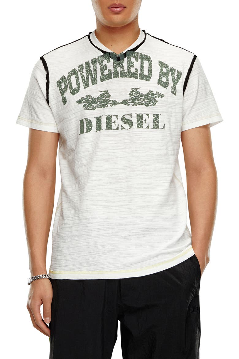 Raw Edge Cotton Graphic T-Shirt, Main, color, OFF-WHITE