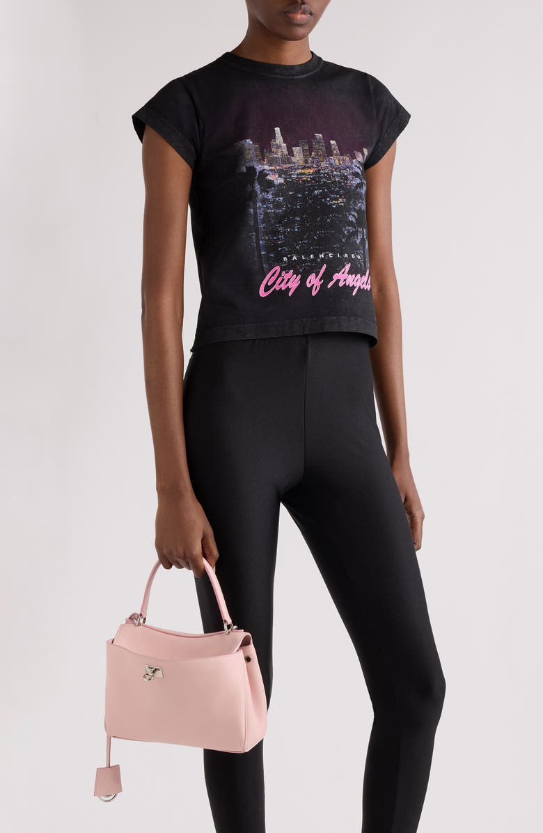 Balenciaga Mini Rodeo Leather Top Handle Bag, Alternate, color, 5831 Suede Pink