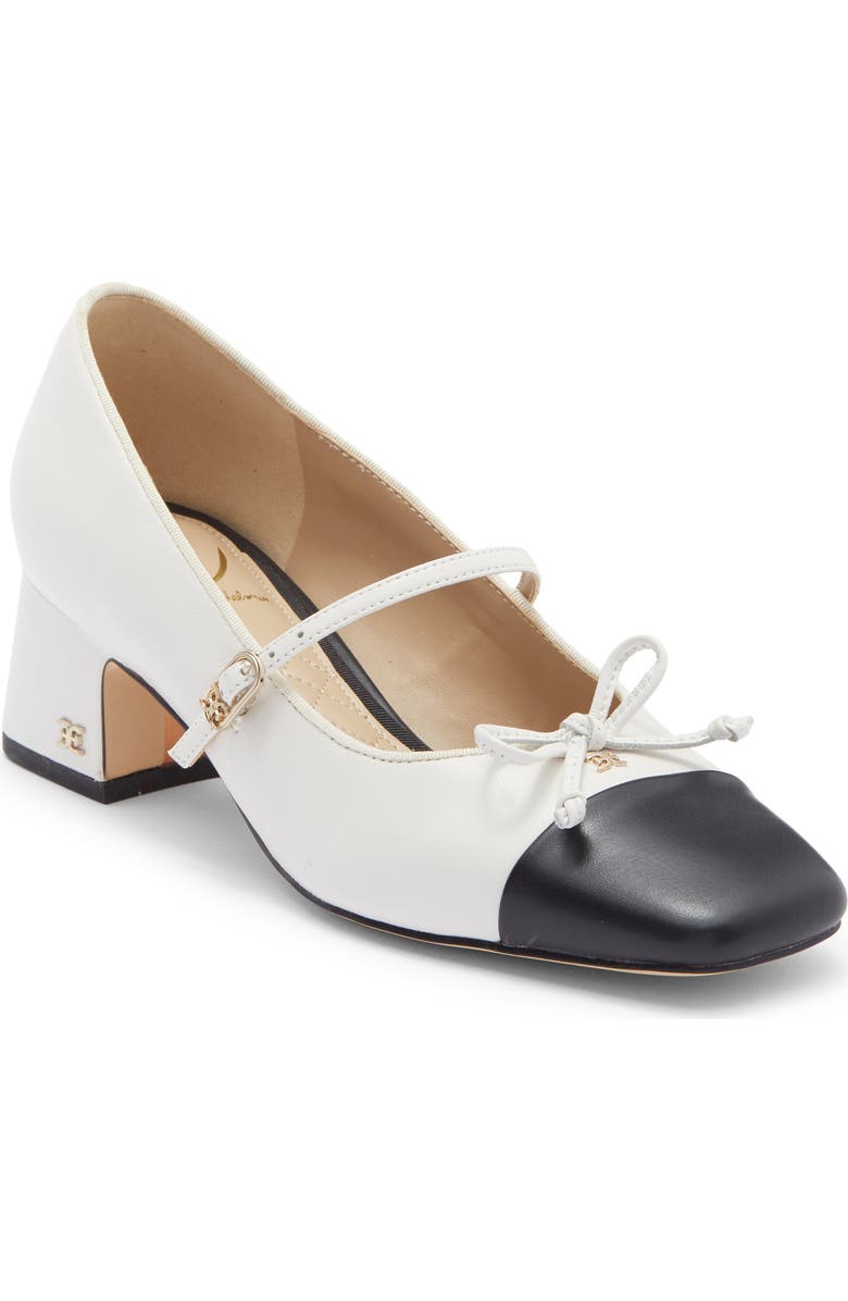 Sam Edelman Thora Mary Jane Pump, Main, color, White/ Black