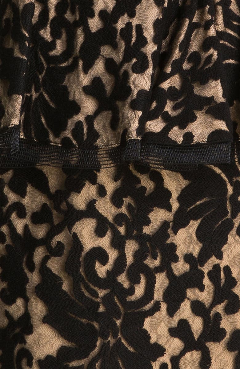 Tadashi Shoji Textured Lace Peplum Dress, Alternate, color,