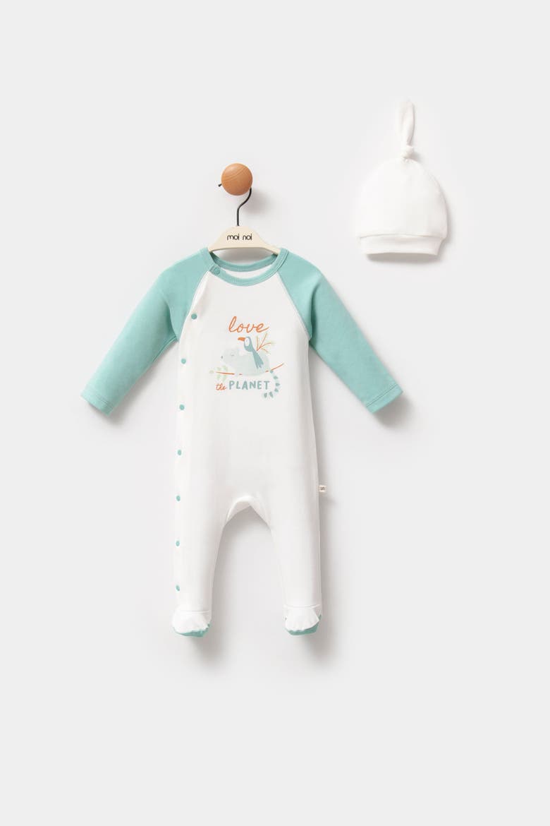 Love The Planet One-Piece Set, Alternate, color, Blue-Green