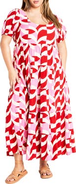 City Chic Mila Print Maxi Dress