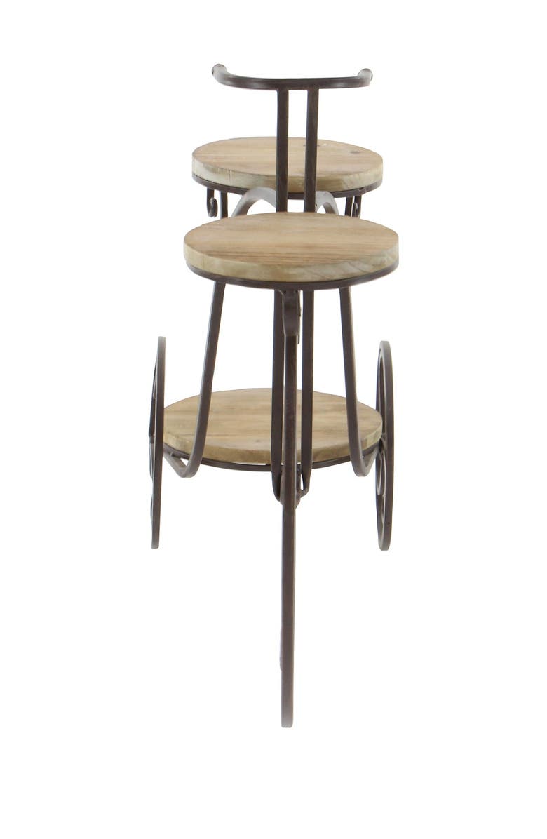 SONOMA SAGE HOME Brown Metal Indoor & Outdoor 2-Tier Bike Plant Stand ...