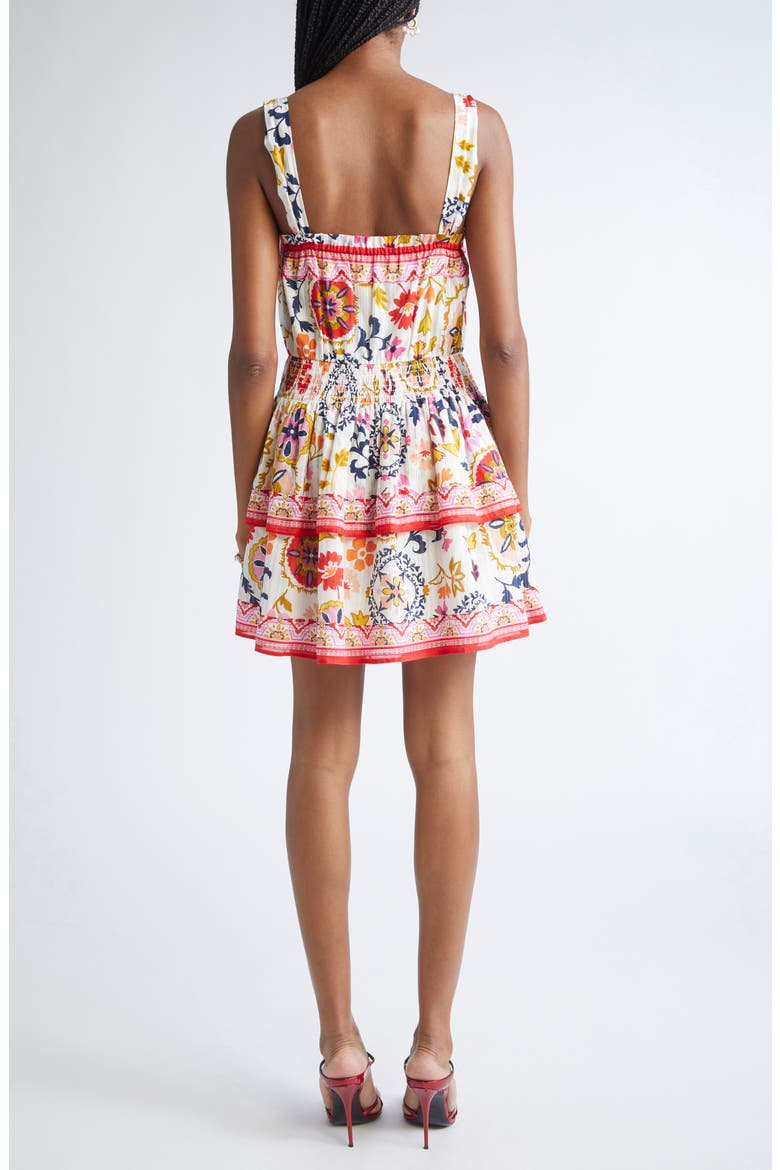 Alicia Mixed Print Cotton Blend Minidress, Alternate, color, WHITE MAYA COMBO