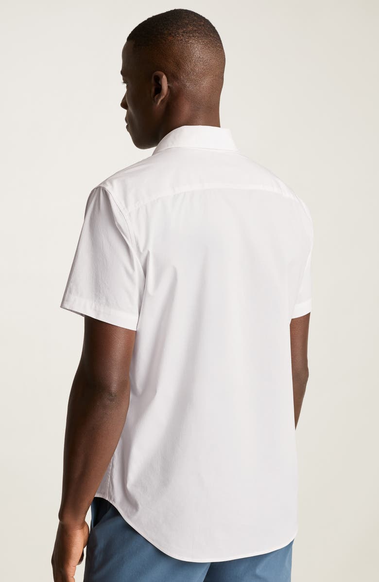 Bonobos Riviera Slim Fit Point Collar Short Sleeve Stretch Cotton Button-Up Shirt, Alternate, color, Brilliant White