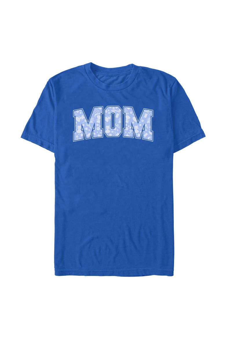 Men's Disney Mom Collegiate Pattern  Graphic T-Shirt, Main, color, Royal Blue