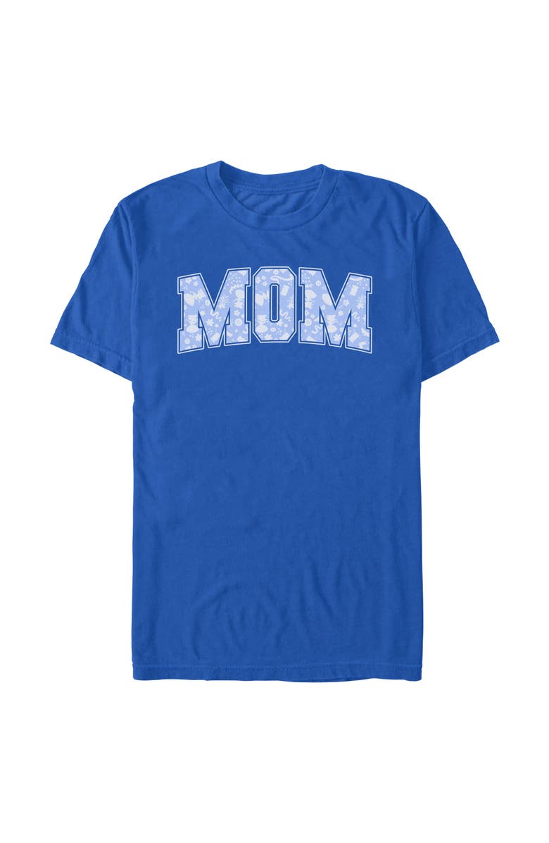 Disney Men's Disney Mom Collegiate Pattern Graphic T-Shirt, Main, color, Royal Blue