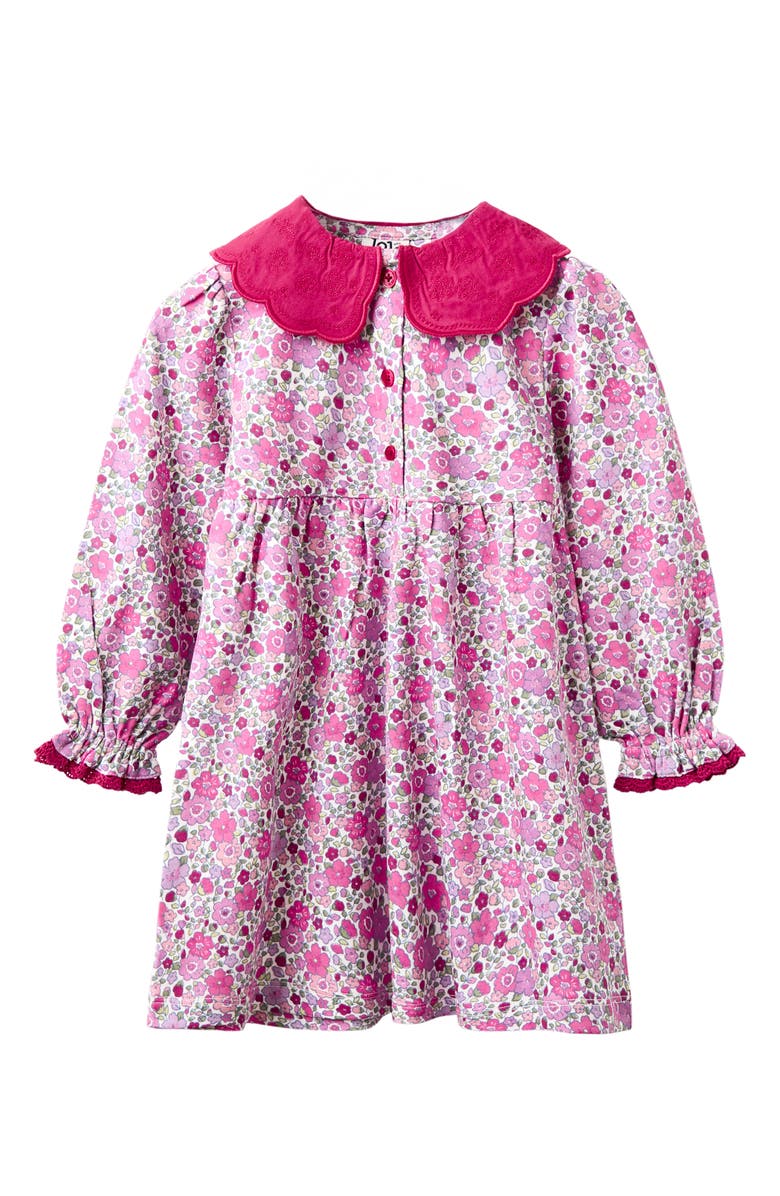 JOJO MAMAN BEBE Floral Broderie Anglaise Collar Dress, Main, color, Plum
