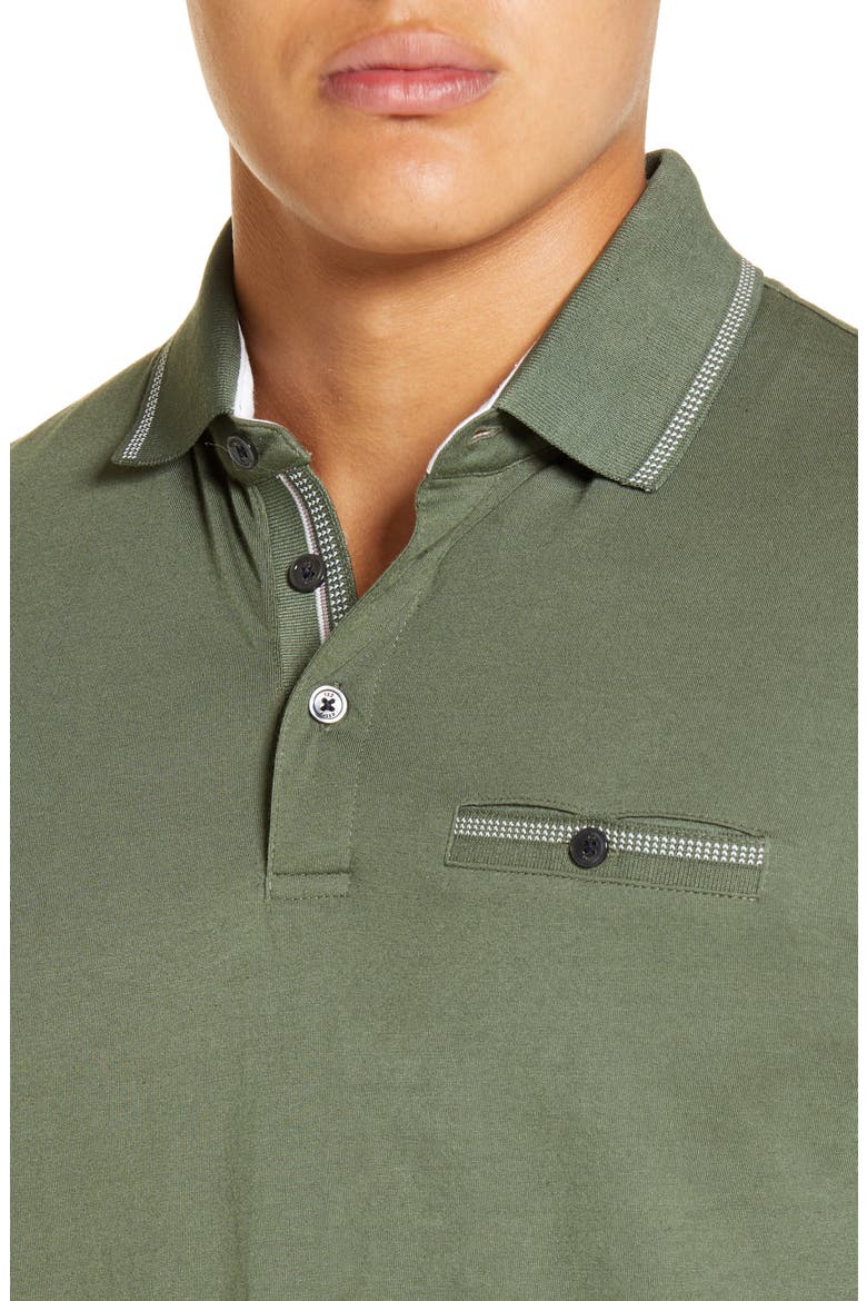 Tortila Slim Fit Tipped Pocket Polo, Alternate, color, KHAKI