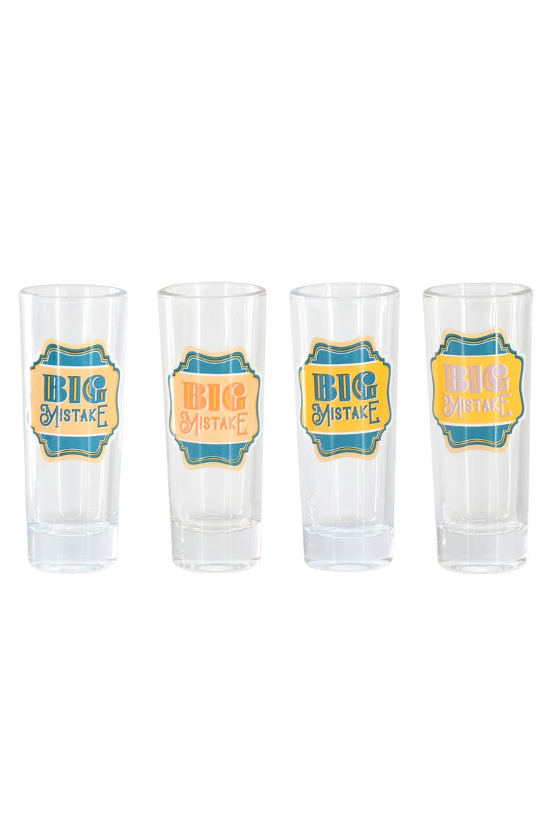 4 Piece 2.2 Ounce Shot Glass Set in Teal, Main, color, Blue