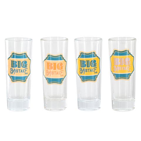 4 Piece 2.2 Ounce Shot Glass Set in Teal