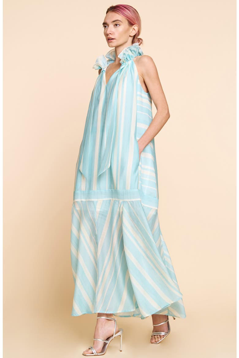 Kenny Midi Trapeze Dress, Alternate, color, LIGHT BLUE MULTI