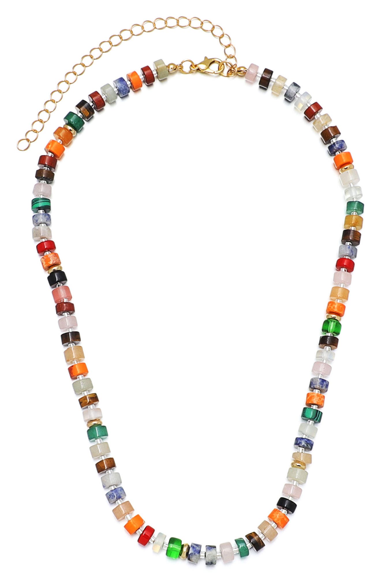Adornia Rainbow Bead Tennis Necklace