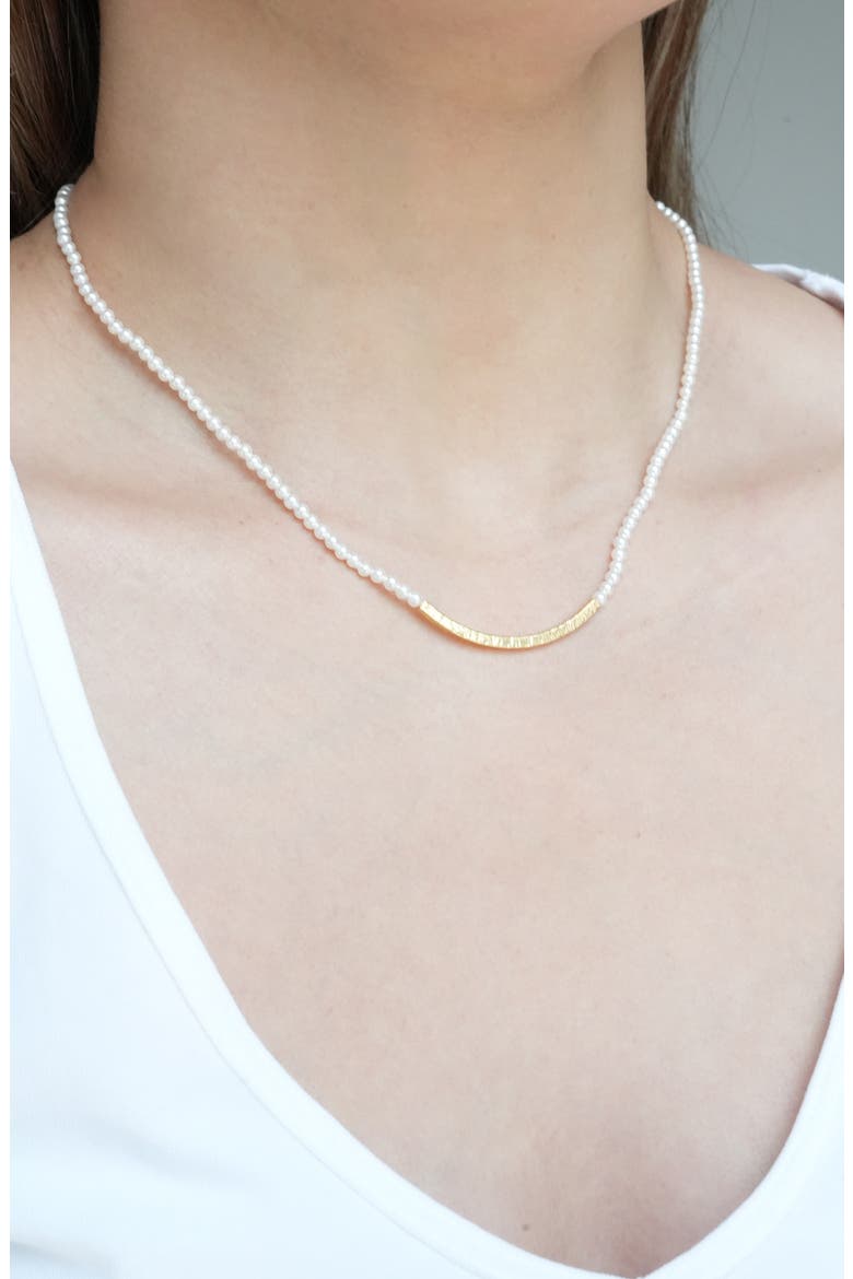 Freshwater Pearl Bar Necklace, Alternate, color, GOLD