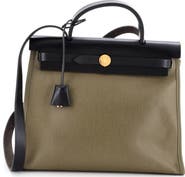 Pre-Owned Hermes Herbag Zip Berline Vache Canvas and Leather 31