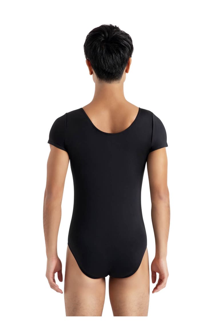 Tactel® Short Sleeve Leotard, Alternate, color, black
