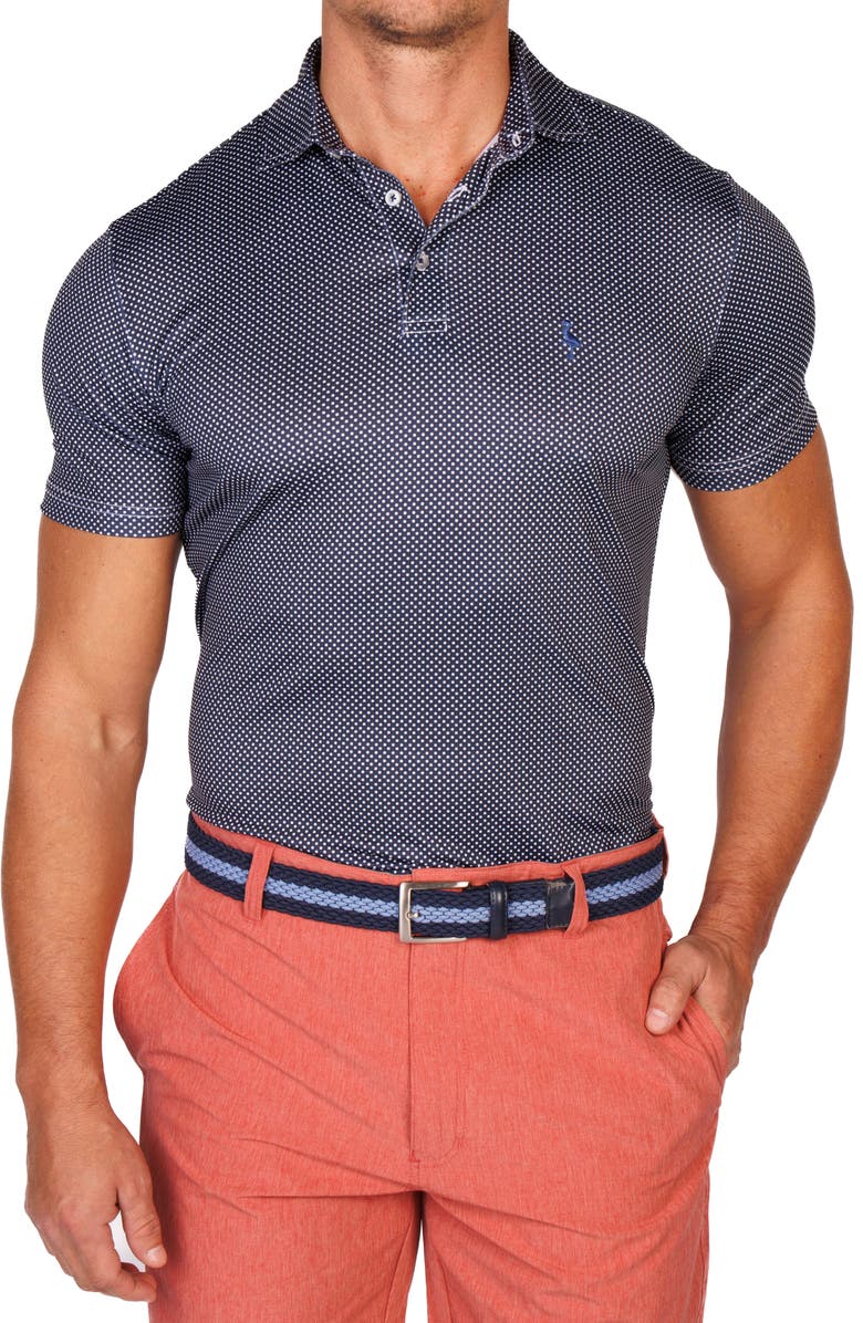 TailorByrd Mini Dots Performance Golf Polo, Alternate, color, Navy